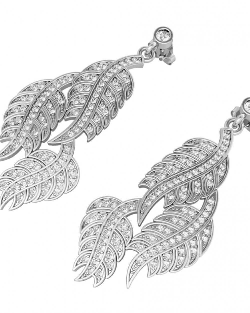 Leaf Earring with Diamonds - Jewelslane
