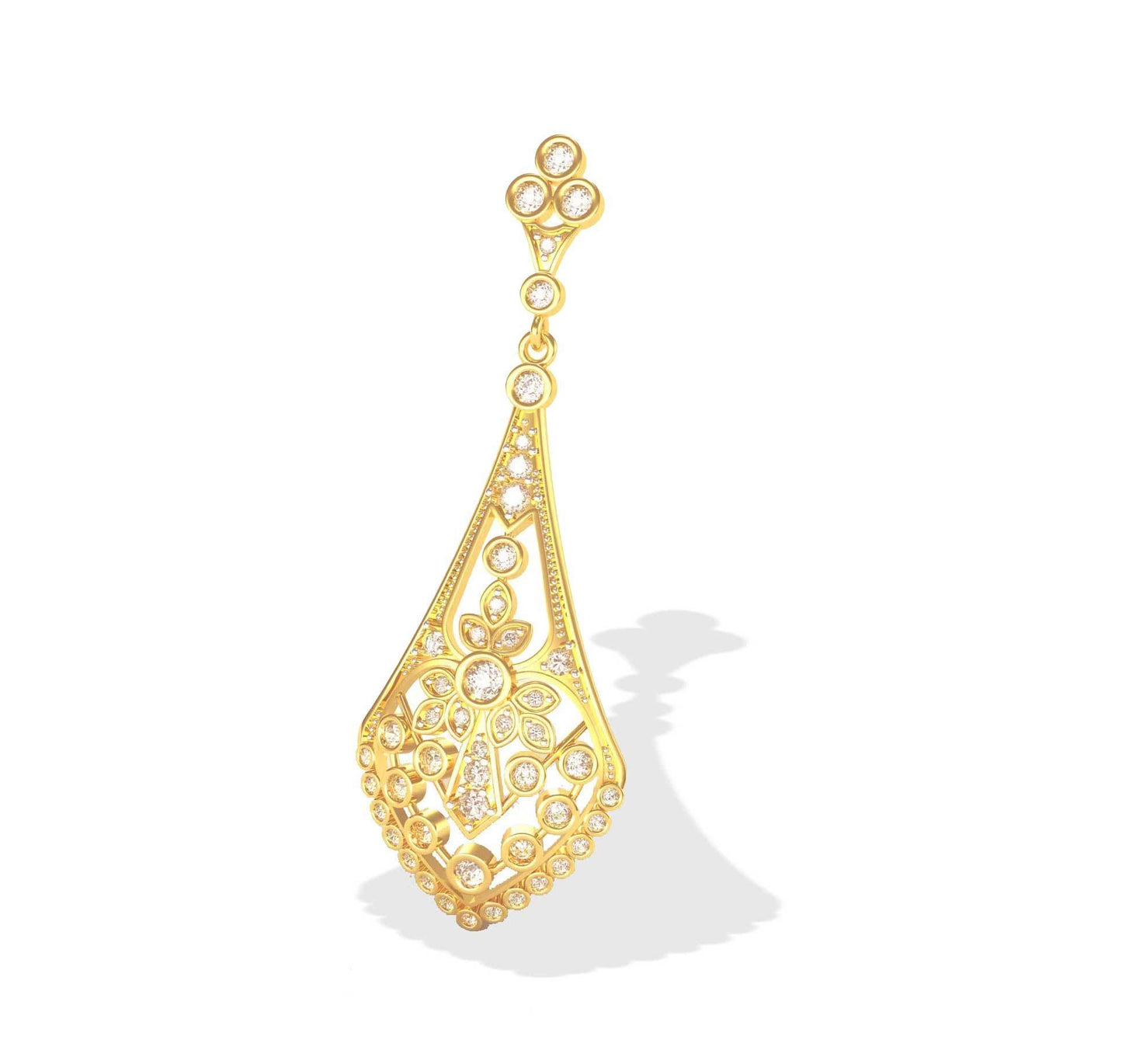 Long Diamond Danglers - Jewelslane