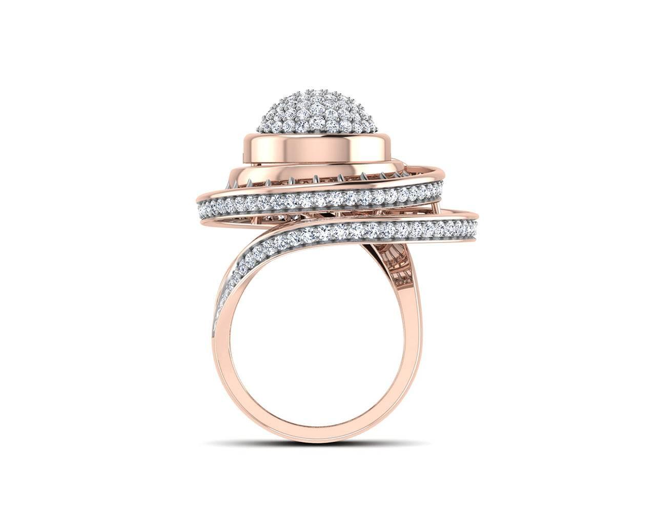 Lora designer diamond ring in gold - Jewelslane