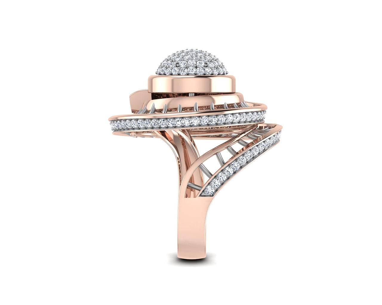 Lora designer diamond ring in gold - Jewelslane