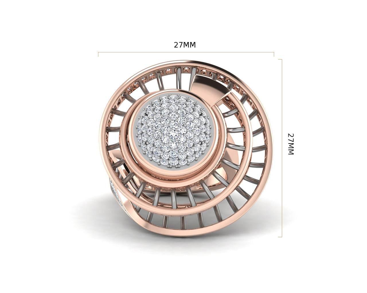 Lora designer diamond ring in gold - Jewelslane