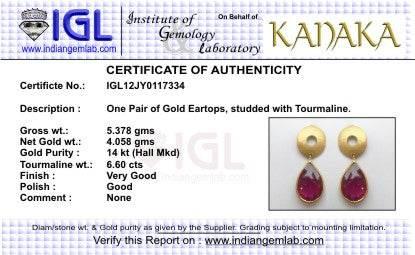 Tourmaline Pear Drops in Gold - Jewelslane