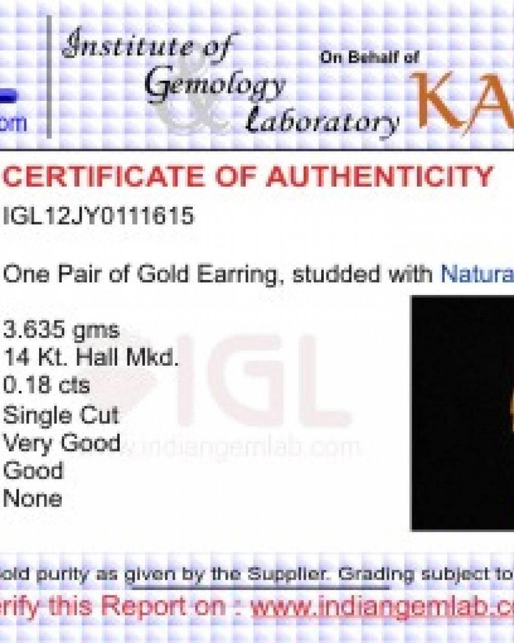 Gold Earrings with Diamonds - Jewelslane