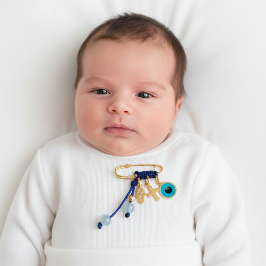 New Born Baby Gift Safety Pin In Gold - Jewelslane