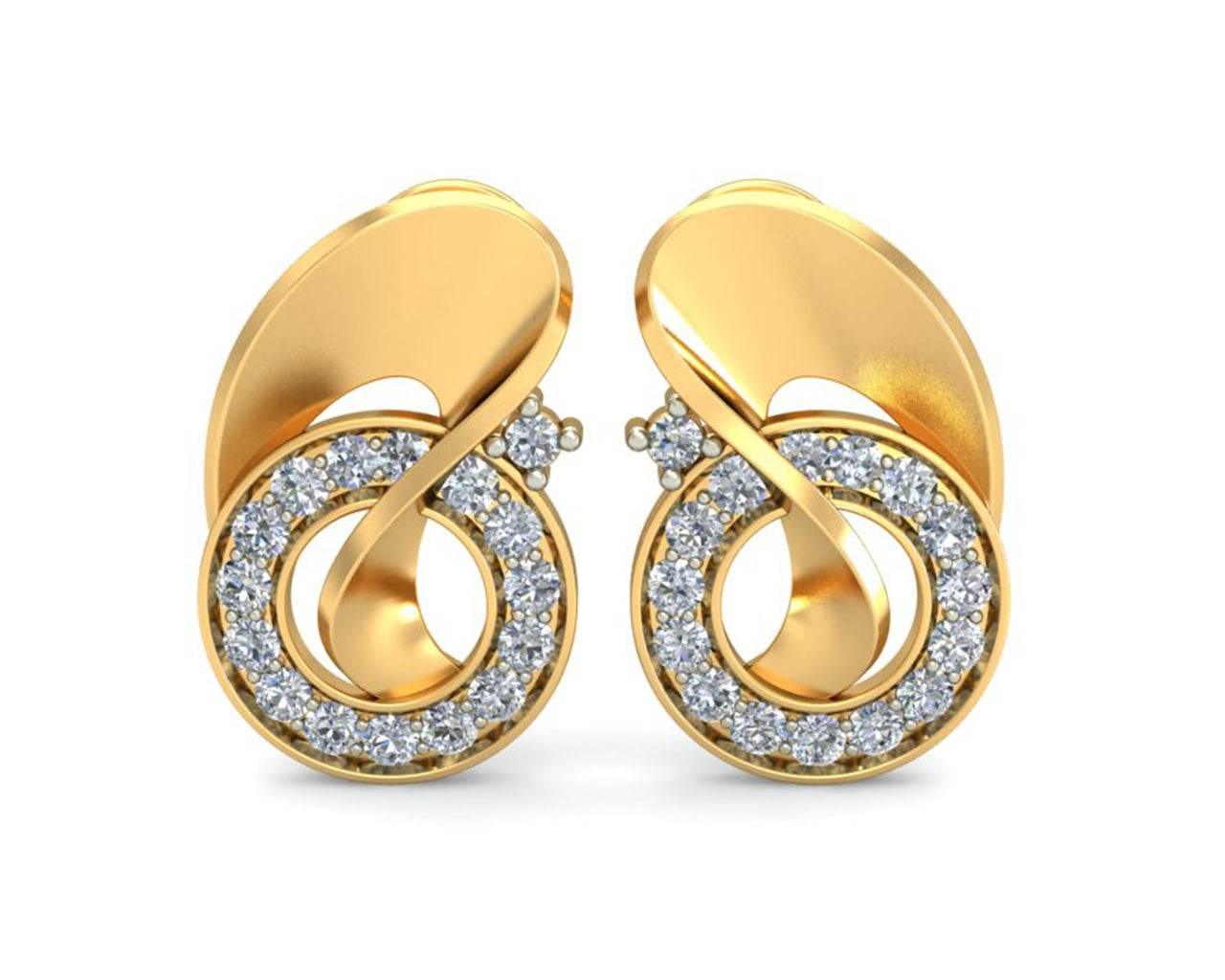 Olivia Diamond Earrings in Gold - Jewelslane