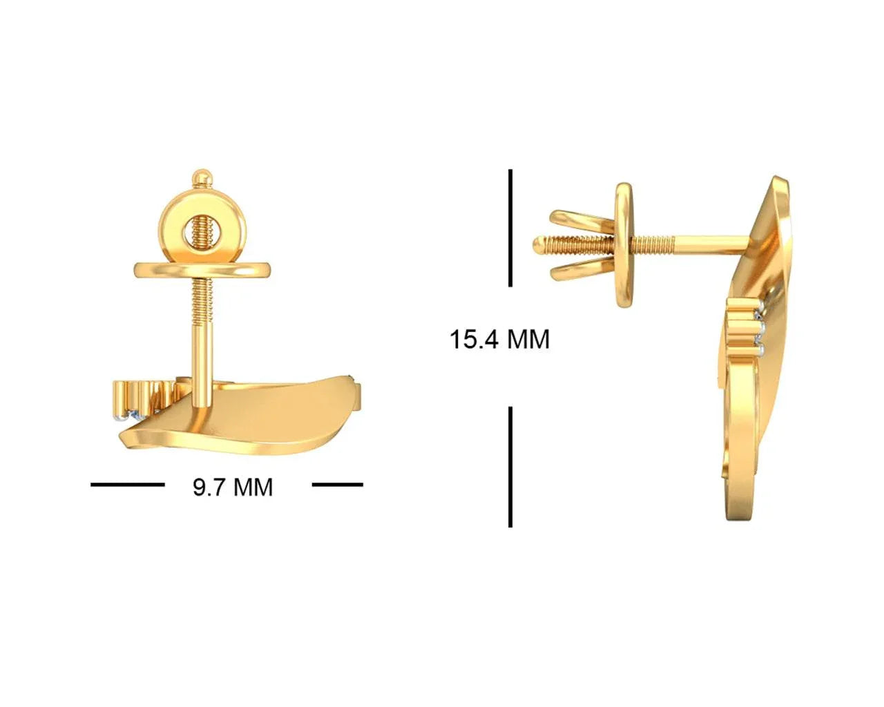 Olivia Diamond Earrings in Gold - Jewelslane