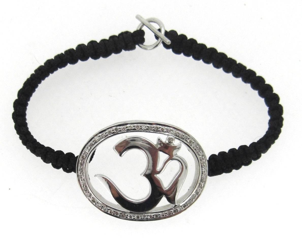 Aum Bracelet in Silver with 53 Diamonds - Jewelslane