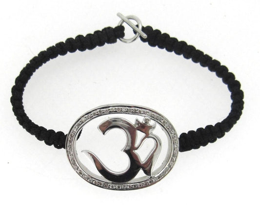 Aum Bracelet in Silver with 53 Diamonds - Jewelslane