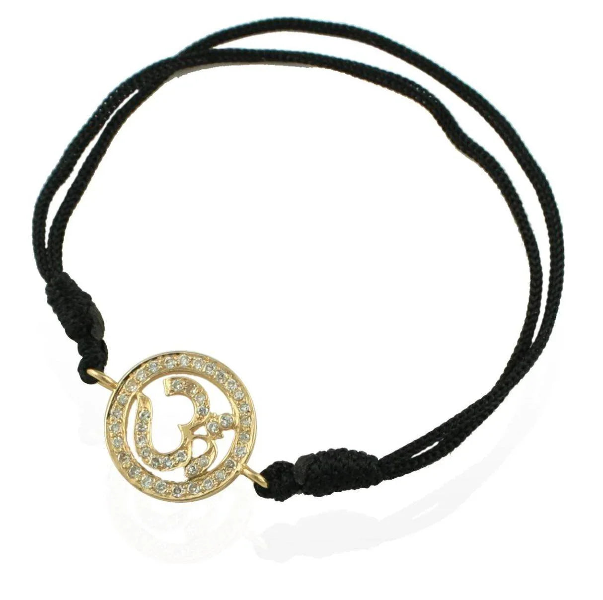 Om Bracelet in Gold Full Diamond 14mm - Jewelslane