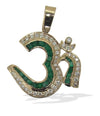 Om Pendant in Gold with Emeralds and Diamonds - Jewelslane