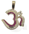 Om Pendant with Rubies in Gold - Jewelslane