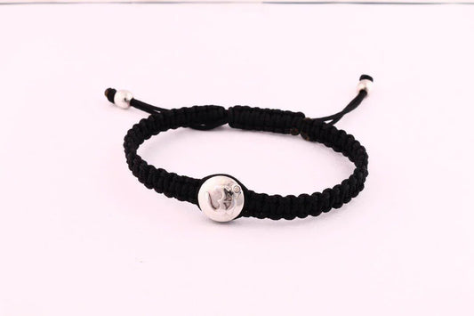 Om Braided Bracelet with Diamond in Silver - Jewelslane