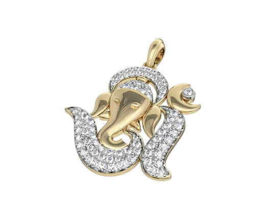 Om Ganesh Diamond Pendant - Jewelslane