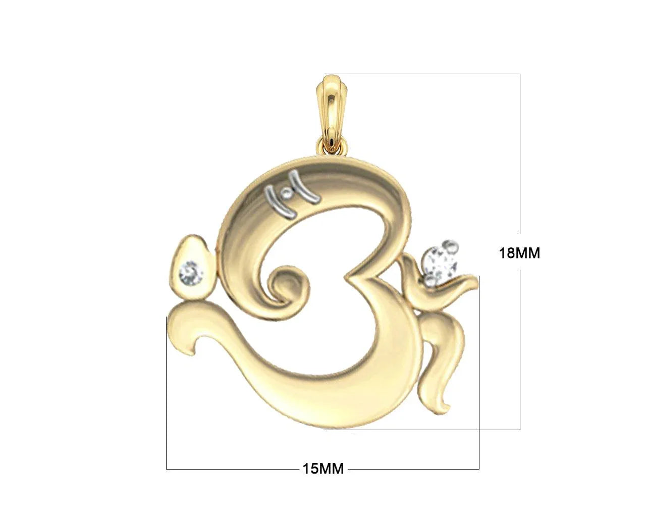 Om Ganesh Gold Pendant - Jewelslane