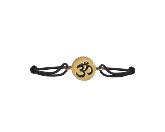 Gold Hallmarked 14k Om Rakhi On Adjustable Nylon Thread - Jewelslane