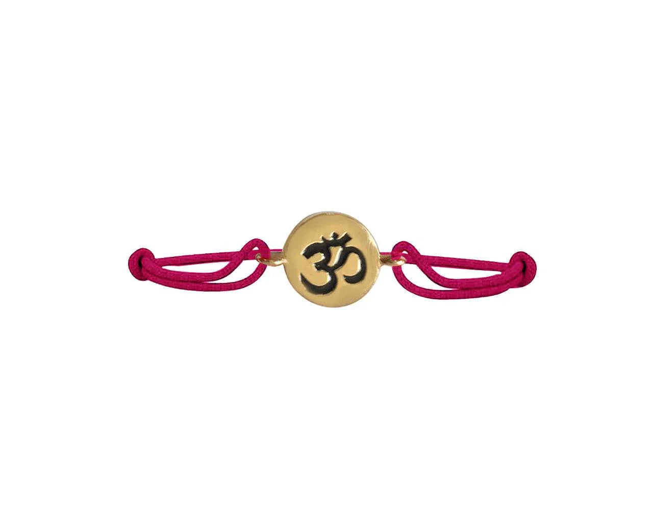 Gold Hallmarked 14k Om Rakhi On Adjustable Nylon Thread - Jewelslane