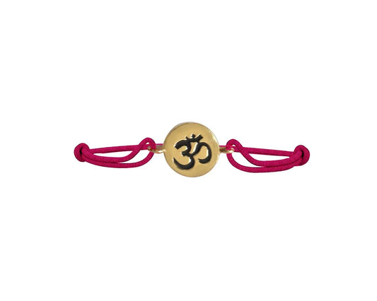 Gold Hallmarked 14k Om Rakhi On Adjustable Nylon Thread - Jewelslane