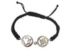 Om & Swastik Bracelet in Silver with Diamonds on Nylon thread - Jewelslane