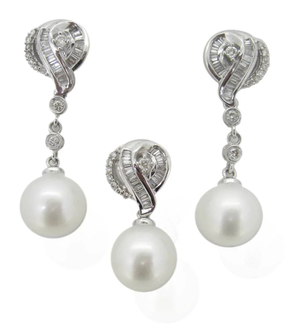 Pearl Diamond Pendant Set - Jewelslane