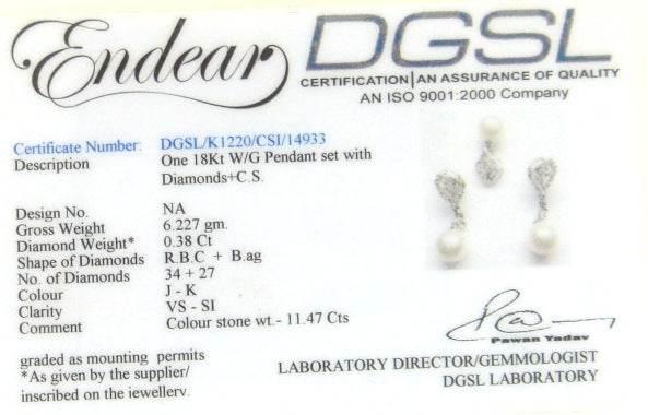 Pearl & Diamonds Pendant Set - Jewelslane