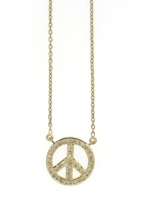 Peace Sign Pendant in Gold 18k - Jewelslane