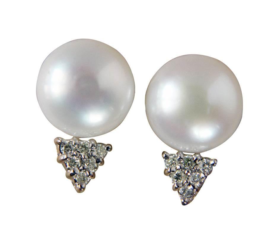 Pearl & Diamond Earring Studs - Jewelslane