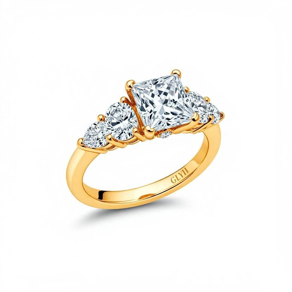 Ciara Princess Cut Lab diamond Ring - Jewelslane