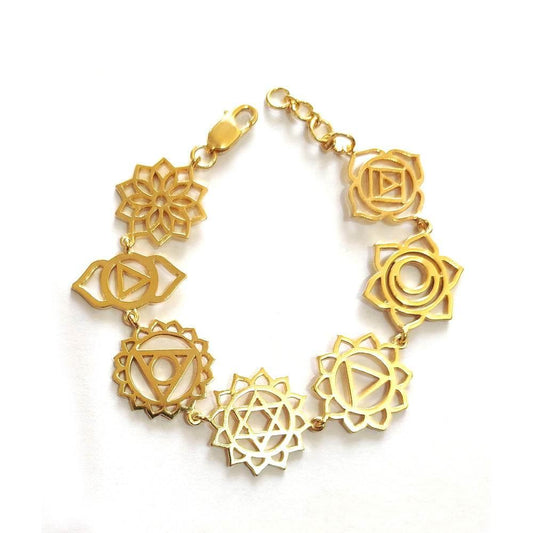 Propitious Chakras Bracelet in gold plated silver - Jewelslane