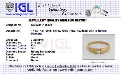 Gold Ring with Single Diamond - Jewelslane