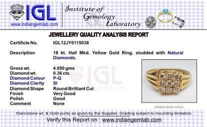 Gold Gents Ring With Diamonds - Jewelslane