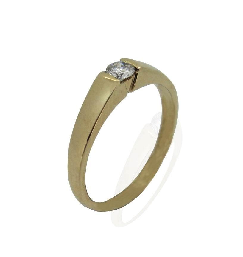 Gold Ring with Single Diamond - Jewelslane