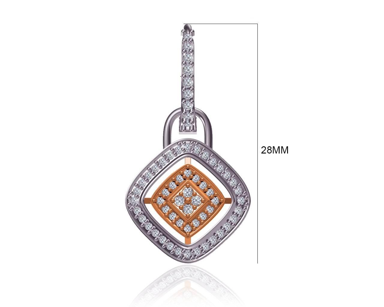 Raby Diamond Earrings in your choice of Gold, white gold or two tone gold - Jewelslane