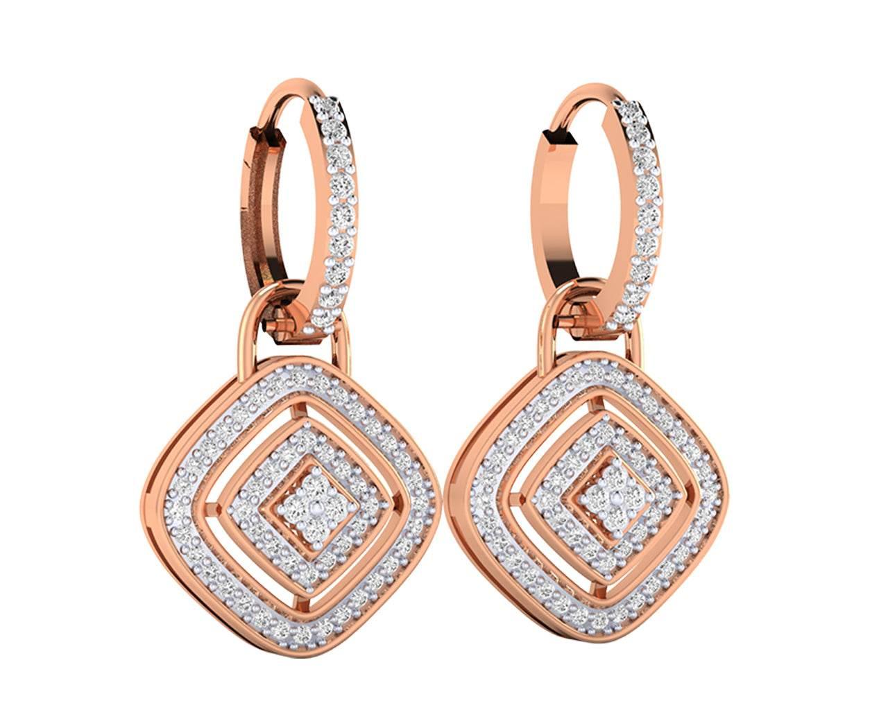 Raby Diamond Earrings in your choice of Gold, white gold or two tone gold - Jewelslane
