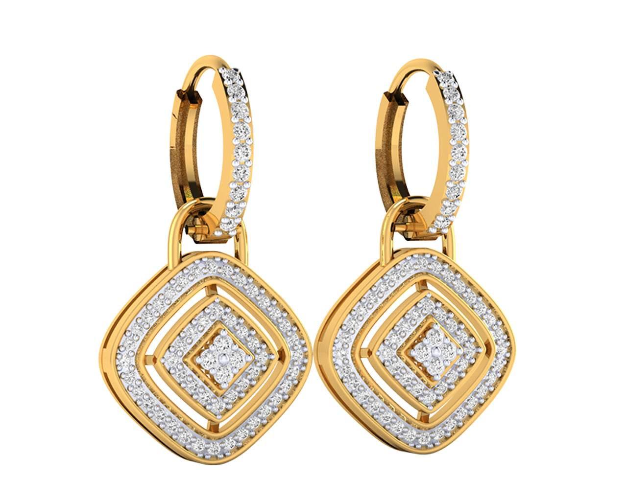 Raby Diamond Earrings in your choice of Gold, white gold or two tone gold - Jewelslane