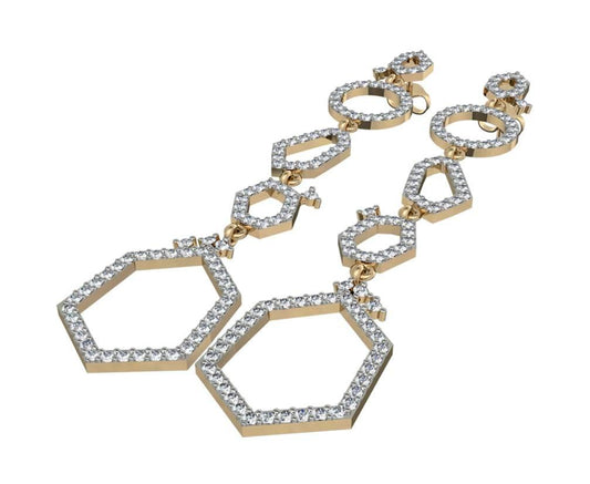 Radical Style Diamond Danglers - Jewelslane