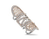 Rany diamond full finger ring in gold with movable parts - Jewelslane