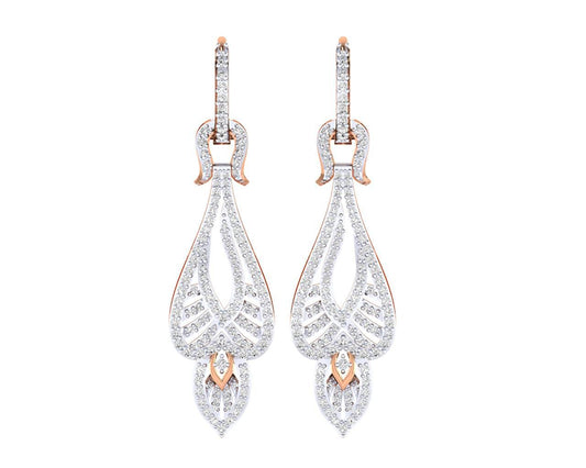 Rena Diamond Dangle drop earrings in Gold - Jewelslane