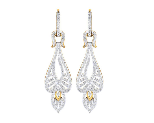 Rena Diamond Dangle drop earrings in Gold - Jewelslane