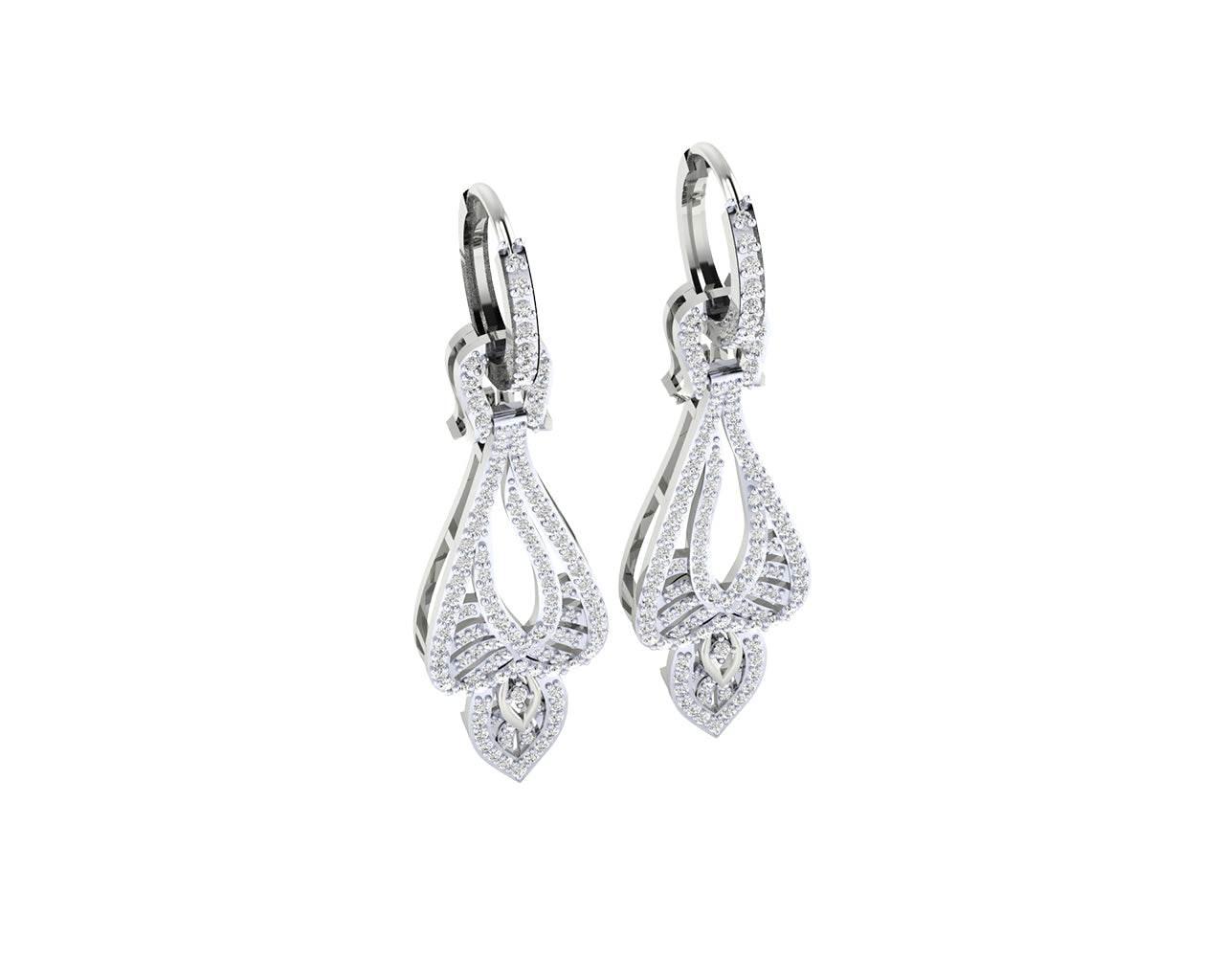 Rena Diamond Dangle drop earrings in Gold - Jewelslane