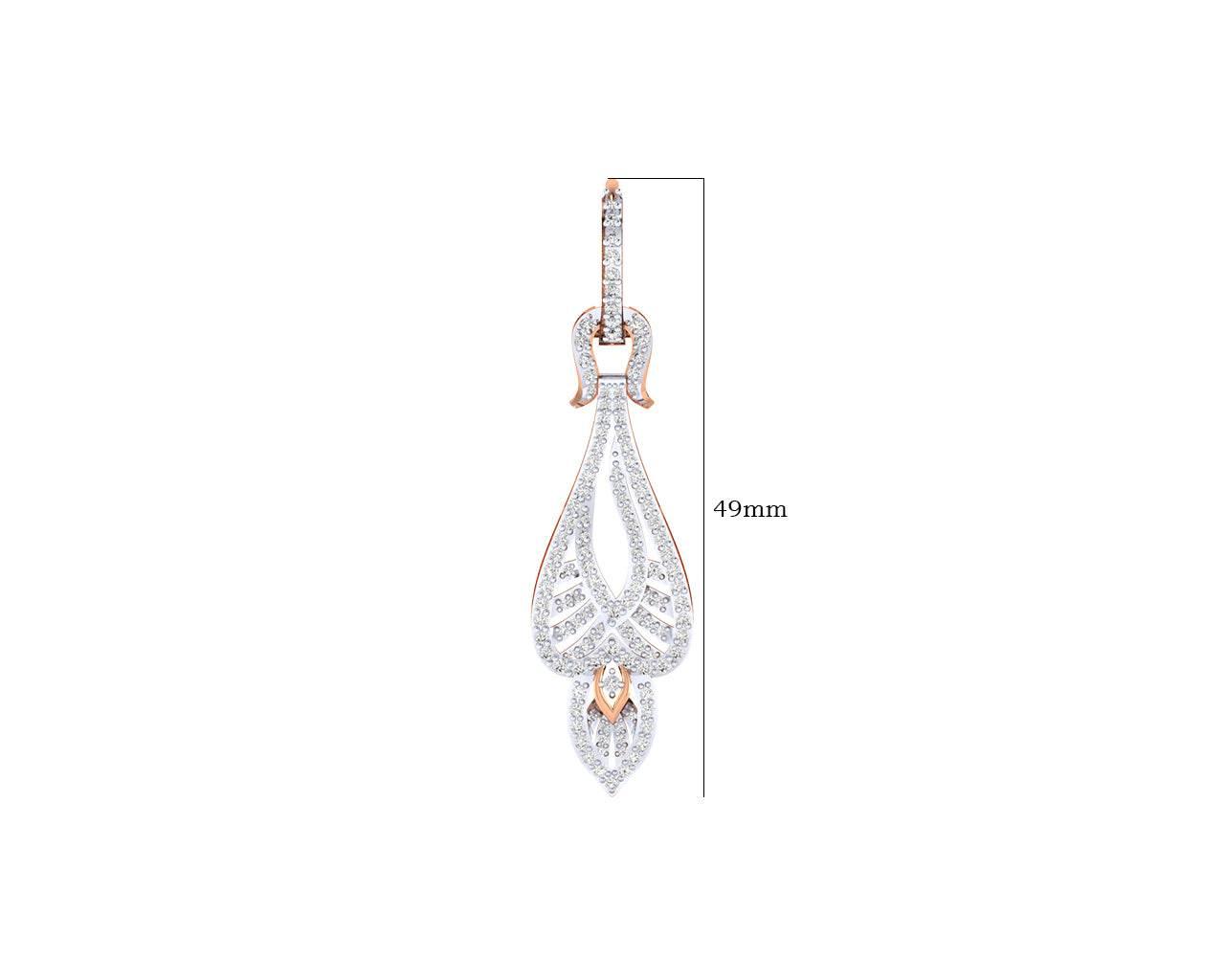 Rena Diamond Dangle drop earrings in Gold - Jewelslane