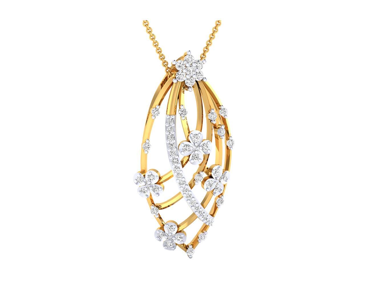 Riba Diamond designer Pendant in 18k gold - Jewelslane
