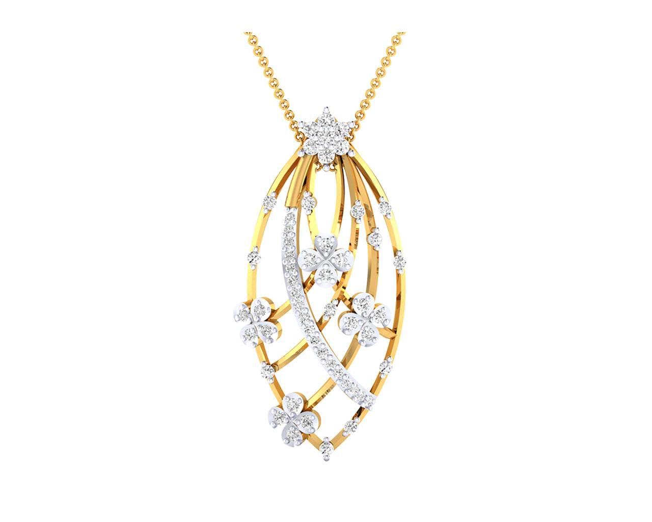 Riba Diamond designer Pendant in 18k gold - Jewelslane