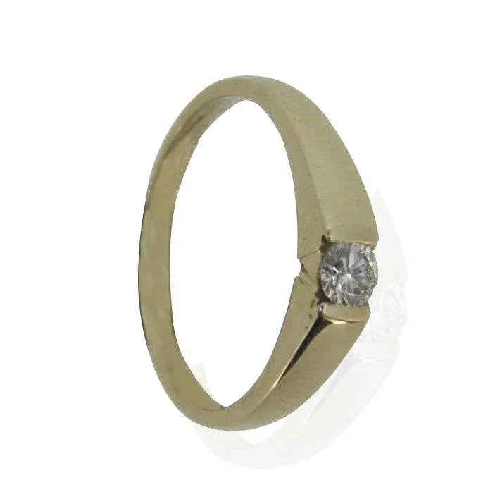 Gold Ring with Single Diamond - Jewelslane