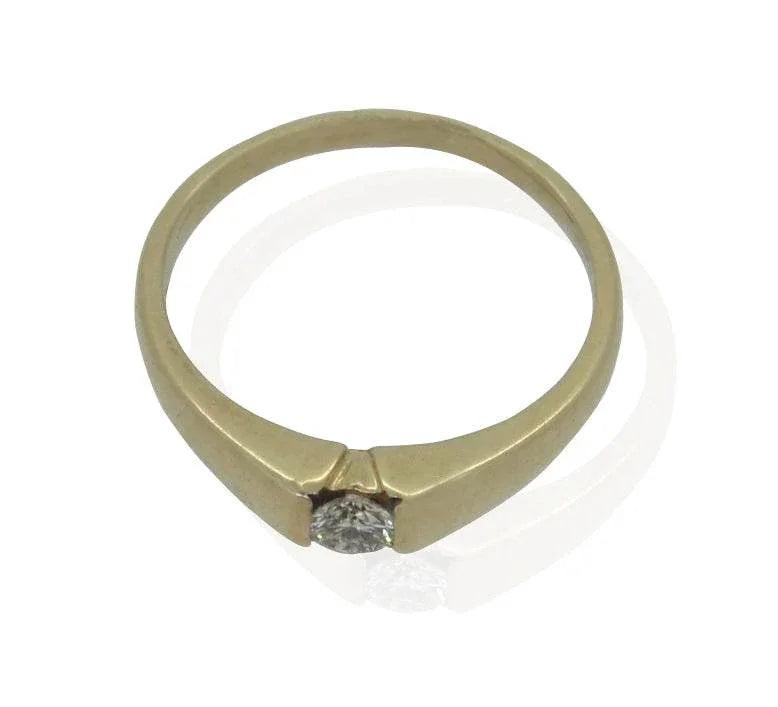 Gold Ring with Single Diamond - Jewelslane