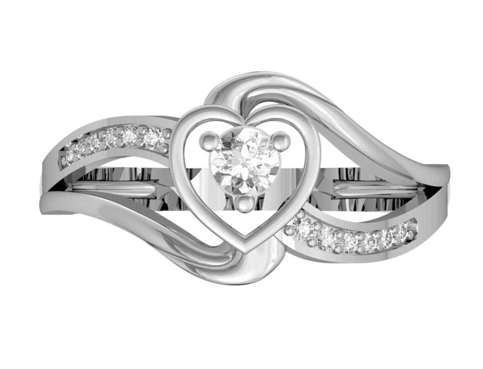Romantic Solitaire Diamond Heart Ring - Jewelslane