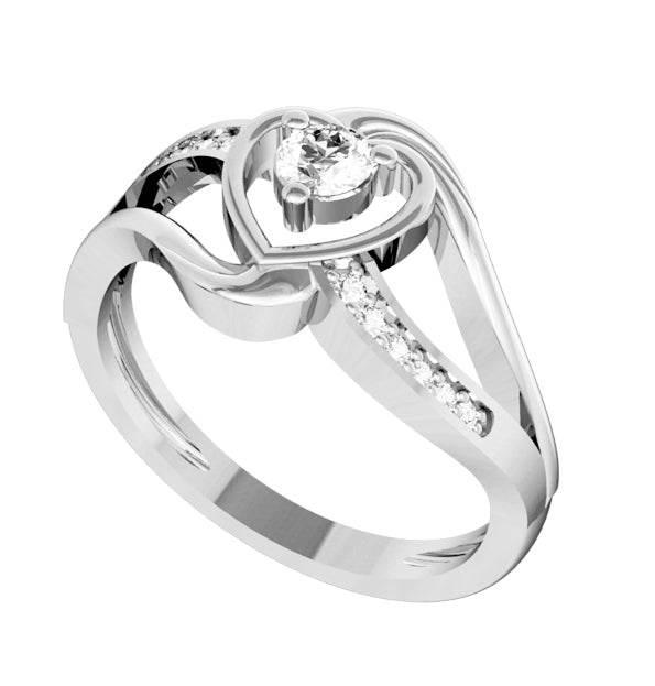 Romantic Solitaire Diamond Heart Ring - Jewelslane