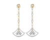 Rosa Long diamond dangle earrings in gold - Jewelslane