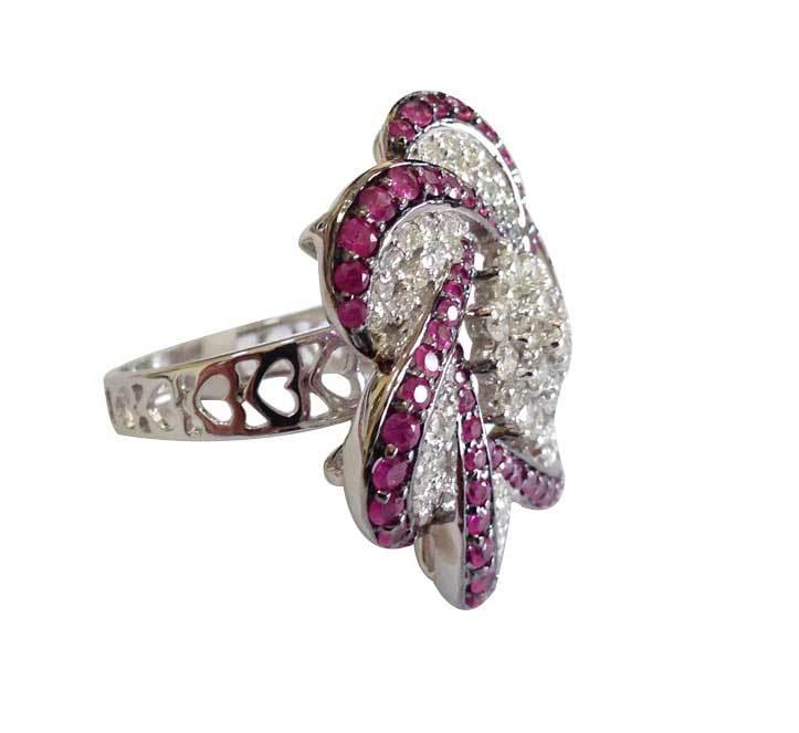 Ruby Diamond Cocktail ring in Gold - Jewelslane