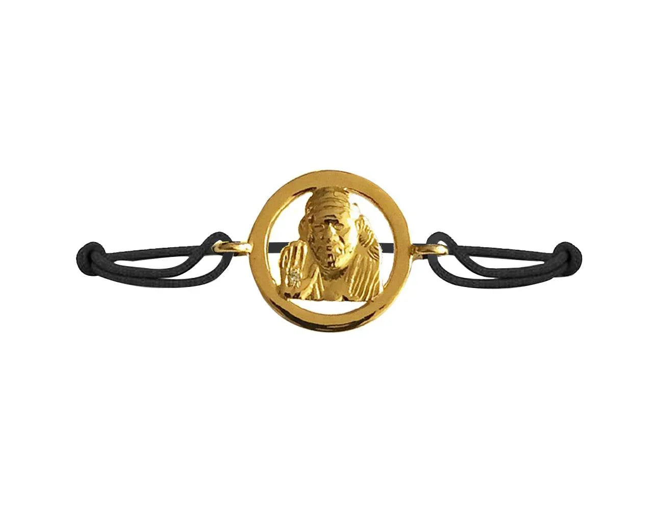 Buy Auspicious Sai Baba Gold Bracelet On size adjustable thread