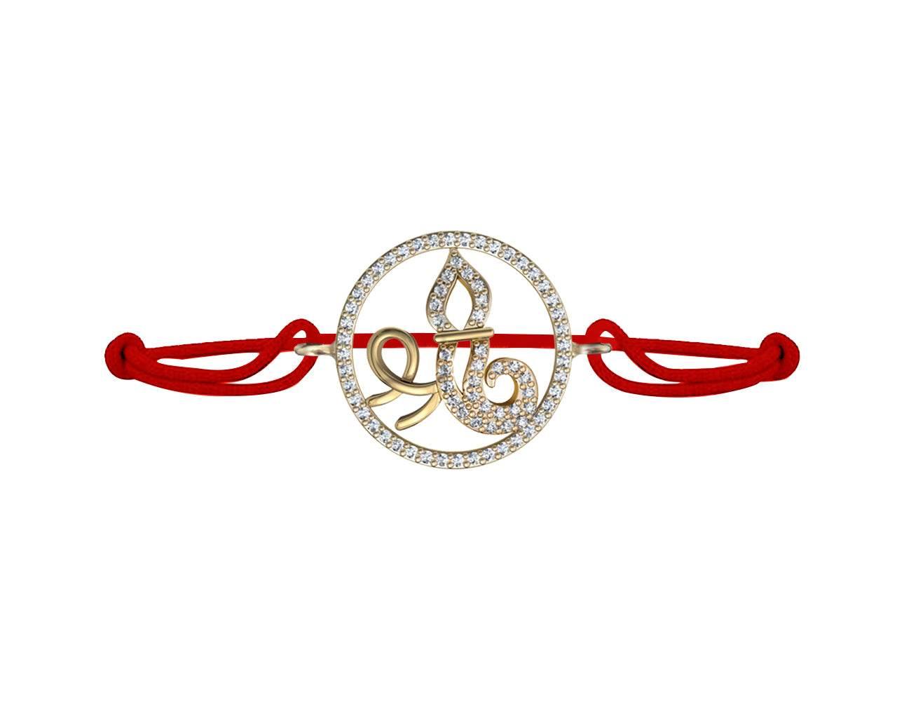 Auspicious Shri Bracelet in Gold - Jewelslane